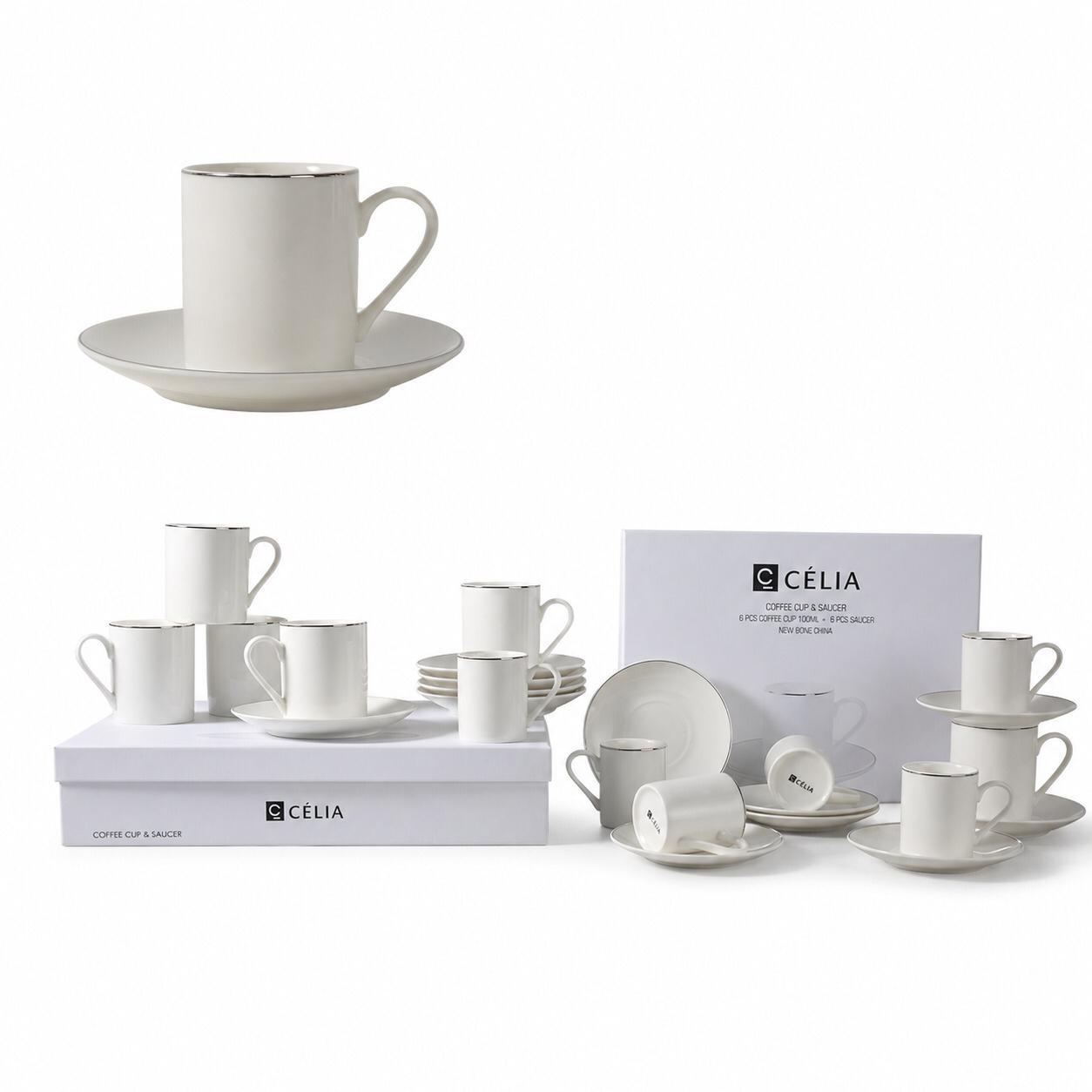طقم فناجين قهوة 100 ملي أنيق وعصري من العلامة – Porcelain Coffee Cup S