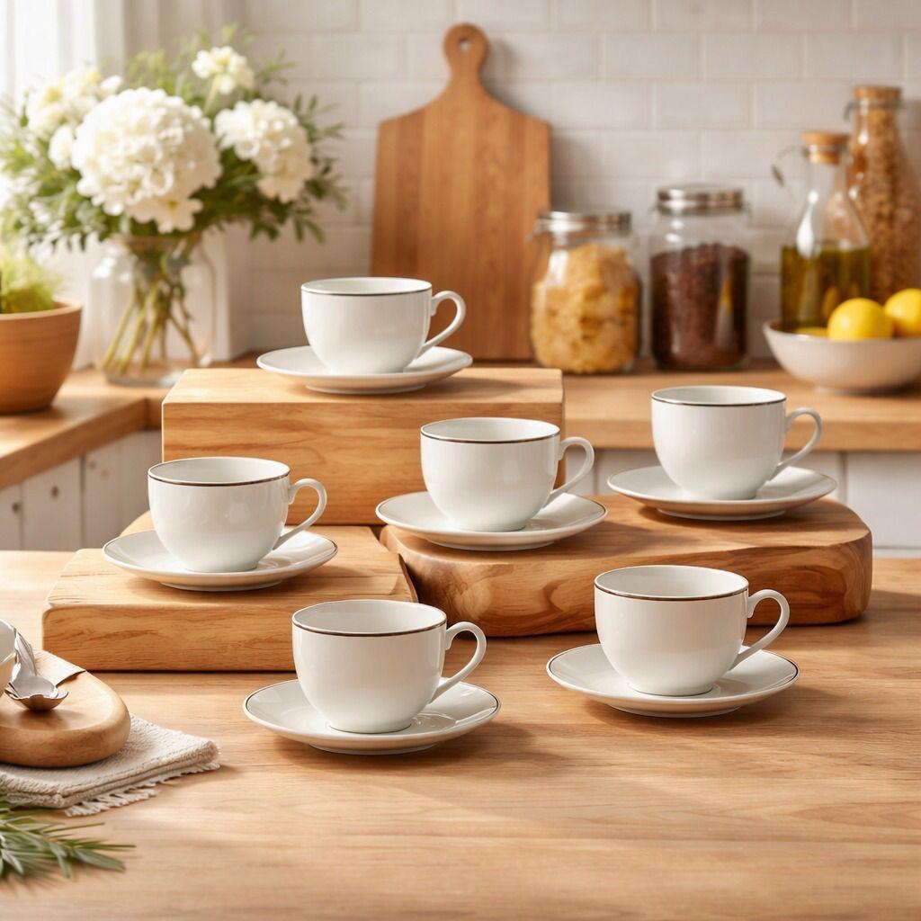 طقم فناجين قهوة تركي 100 ملي من علامة CÉLIA، يتميز بتصميم – Porcelain 