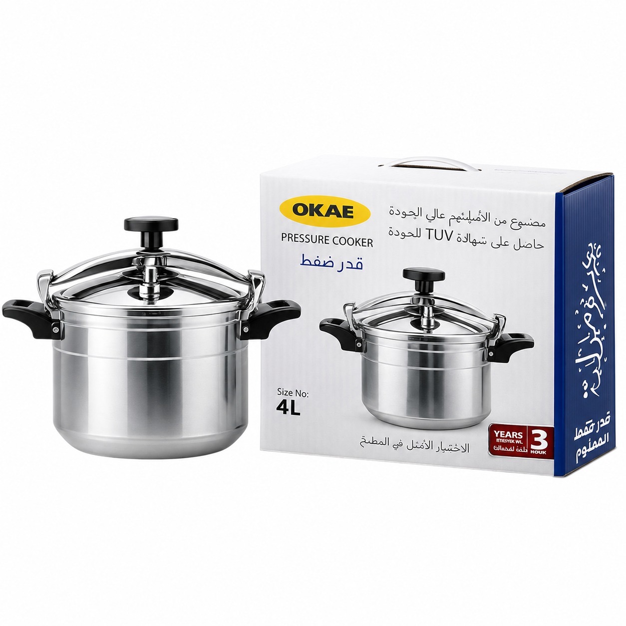 قدر ضغط ألمنيوم 4 لتر 20 سم OKAE – Aluminium Pressure Cooker