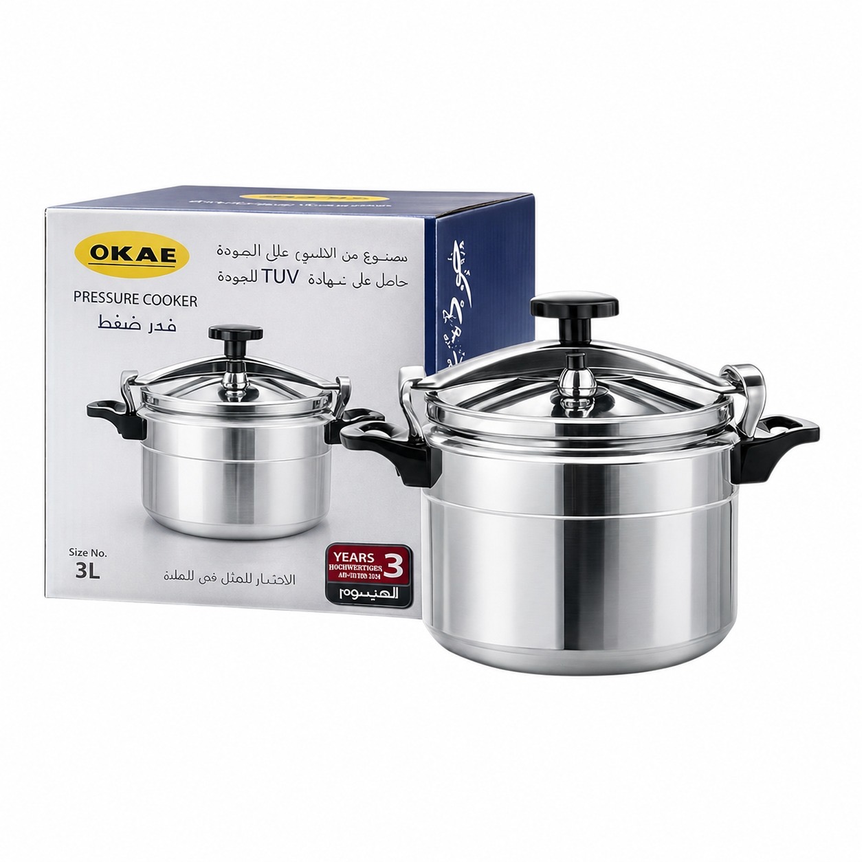 قدر ضغط ألمنيوم 3 لتر 18 سم OKAE – Aluminium Pressure Cooker