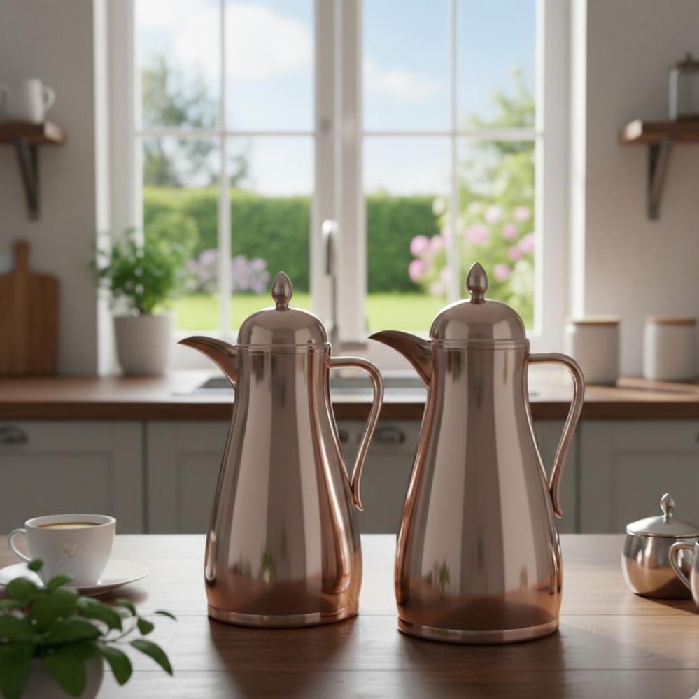 طقم 2 ترمس غزال حافظ للحرارة بتصميم عصري – Tea & Coffee Thermos Set
