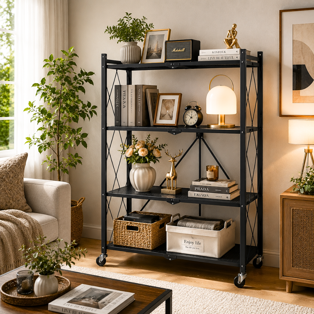 منضم   4  أدوار قابل للطي – تصميم عملي وأنيق للمساحات العصرية – 4-Tier