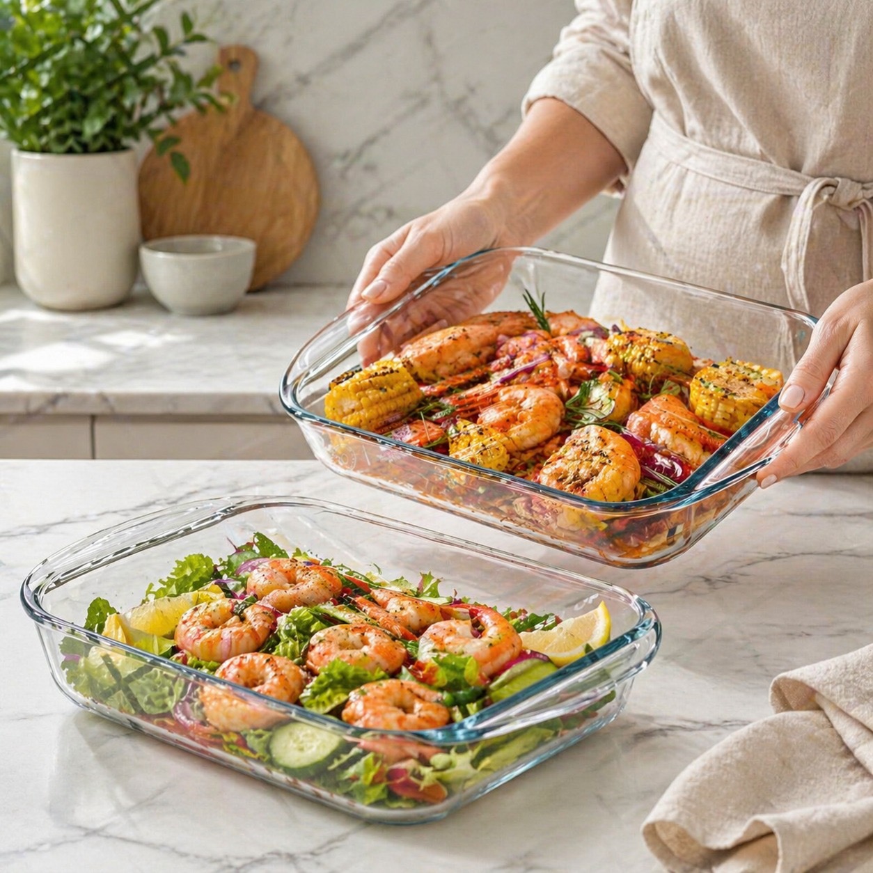 طقم صواني فرن زجاجية – Luxury Serving Tray