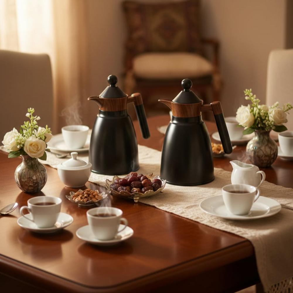 طقم٢ ترمس شاي وقهوة - ١ لتر - خامات متينة – Tea & Coffee Thermos