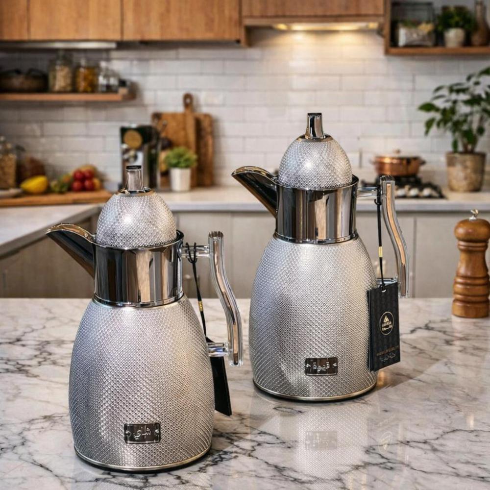 طقم ترامس شاي وقهوة بنقشة فخمة 2 قطعة – Tea & Coffee Thermos Set