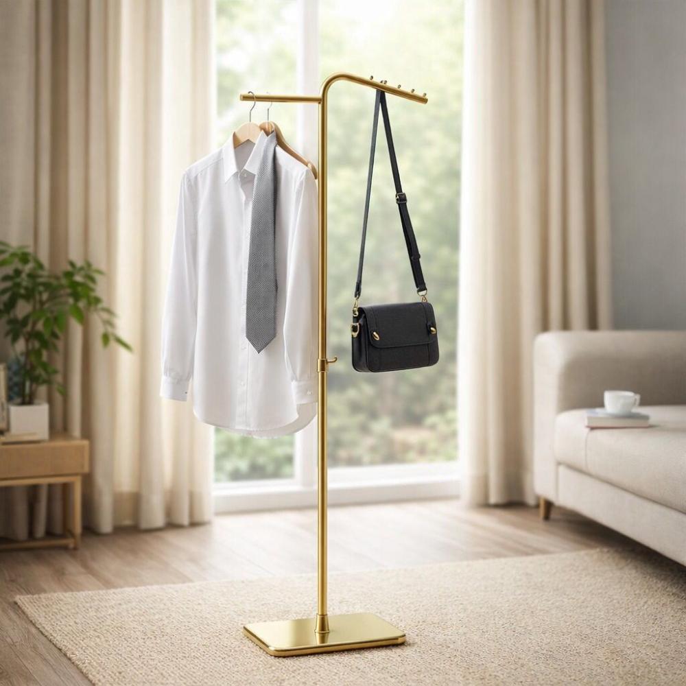 ستاند ملابس معدني باللون الذهبي - تصميم أنيق – Metal Clothes Rack