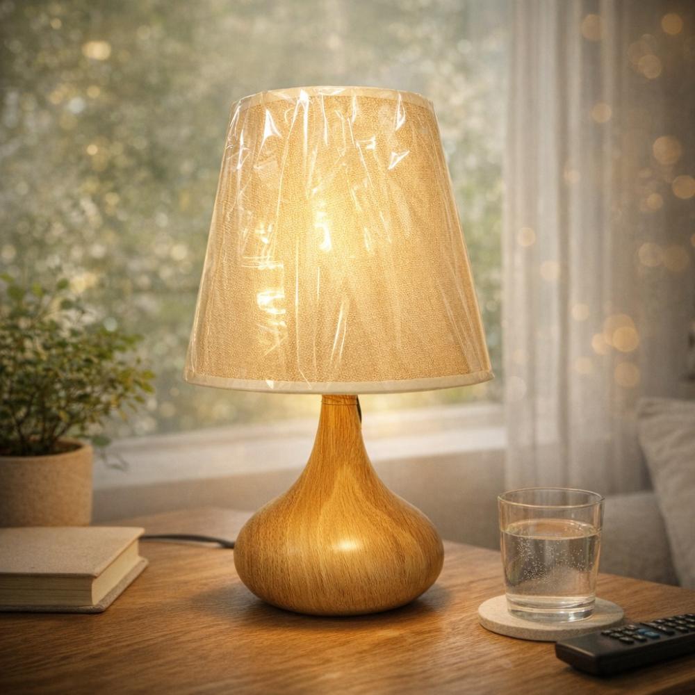 أباجورة بقاعدة خشبية - مظهر مميز وجذاب – Modern Lampshade