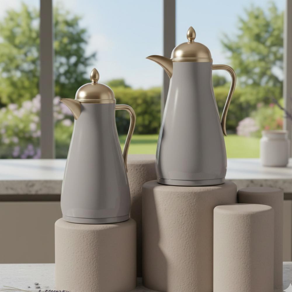 طقم 2 ترمس غزال حافظ للحرارة بتصميم عصري – Tea & Coffee Thermos Set