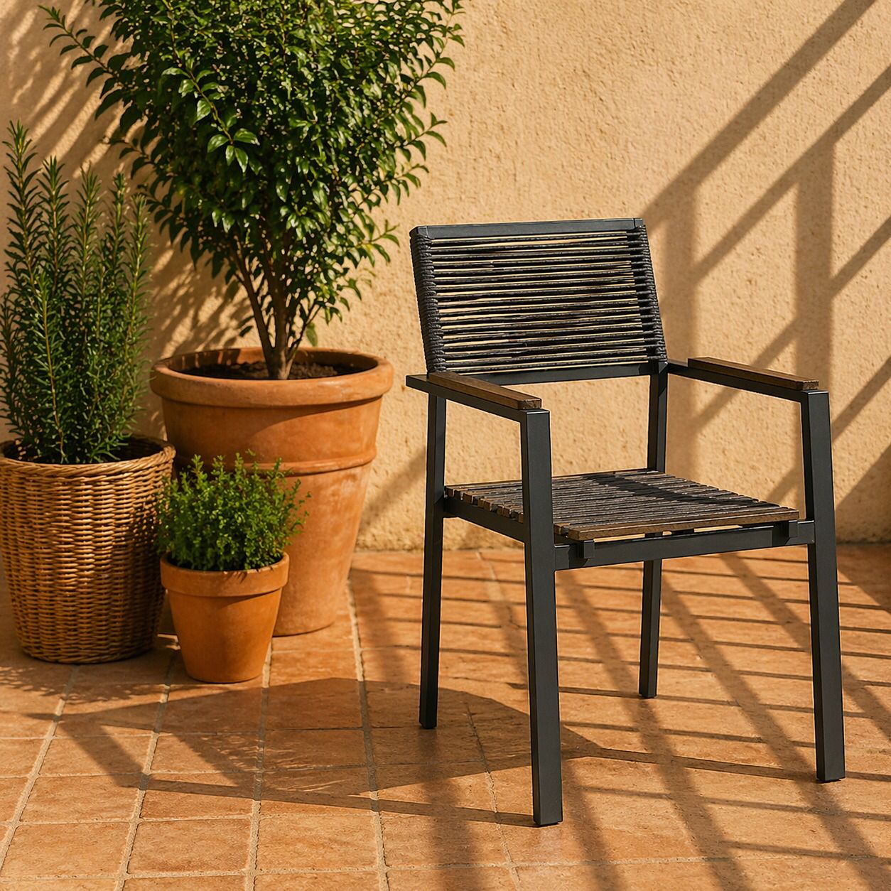 كرسي خارجي - أبيض وبيج – Outdoor Chair - Beige