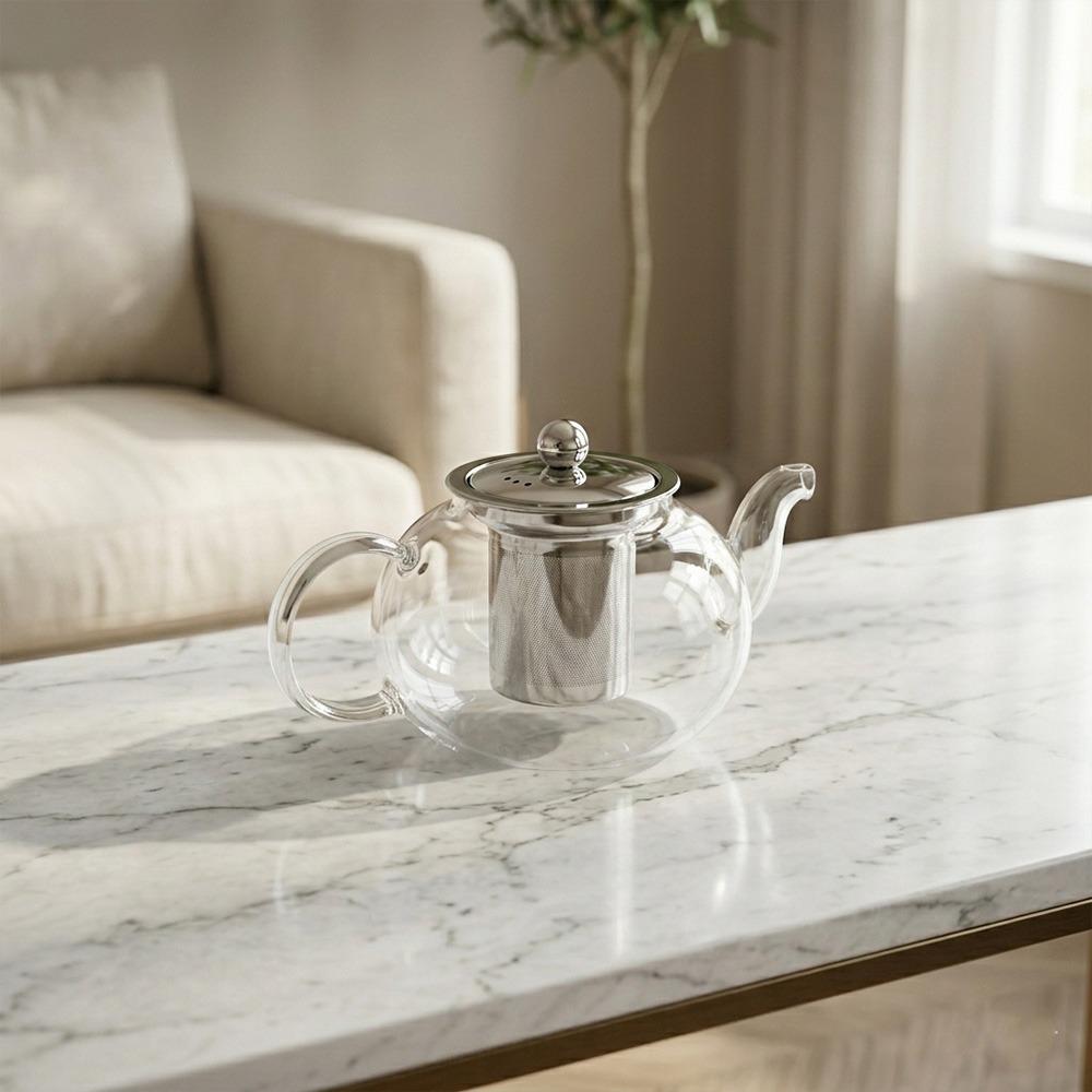 براد شاي زجاج شفاف - عملي للشاي والاعشاب – Tea & Coffee Thermos
