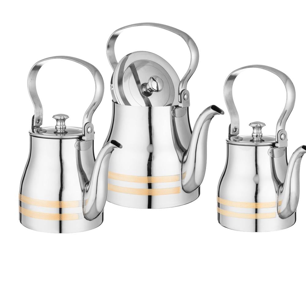 طقم براد ستيل ذهبي فضي بتصميم مميز – Tea & Coffee Thermos - Gold