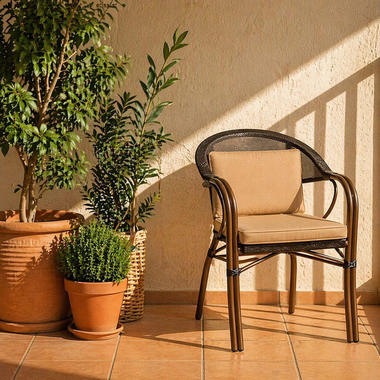 كرسي خارجي - بني كوفي – Outdoor Chair - Brown