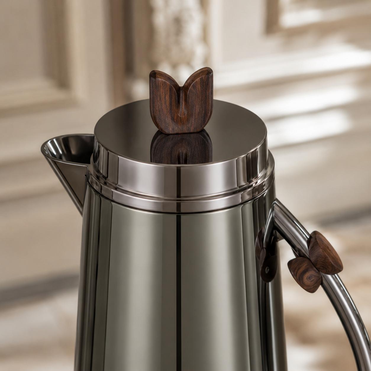 طقم ترامس غرافيت لامع فاخر 1+1 لتر للعيد – Luxury Eid Thermos Set – Gr