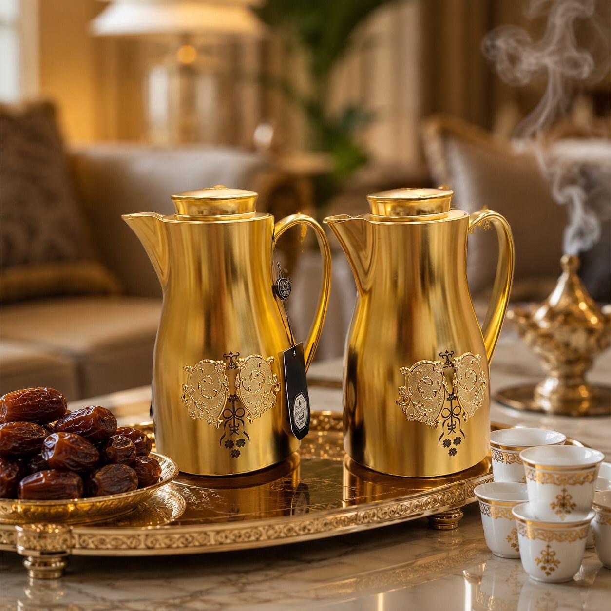 طقم ترامس أوركيد فاخر – ذهبي – 1+1 لتر | لافيرا هوم – Orchid Luxury Th