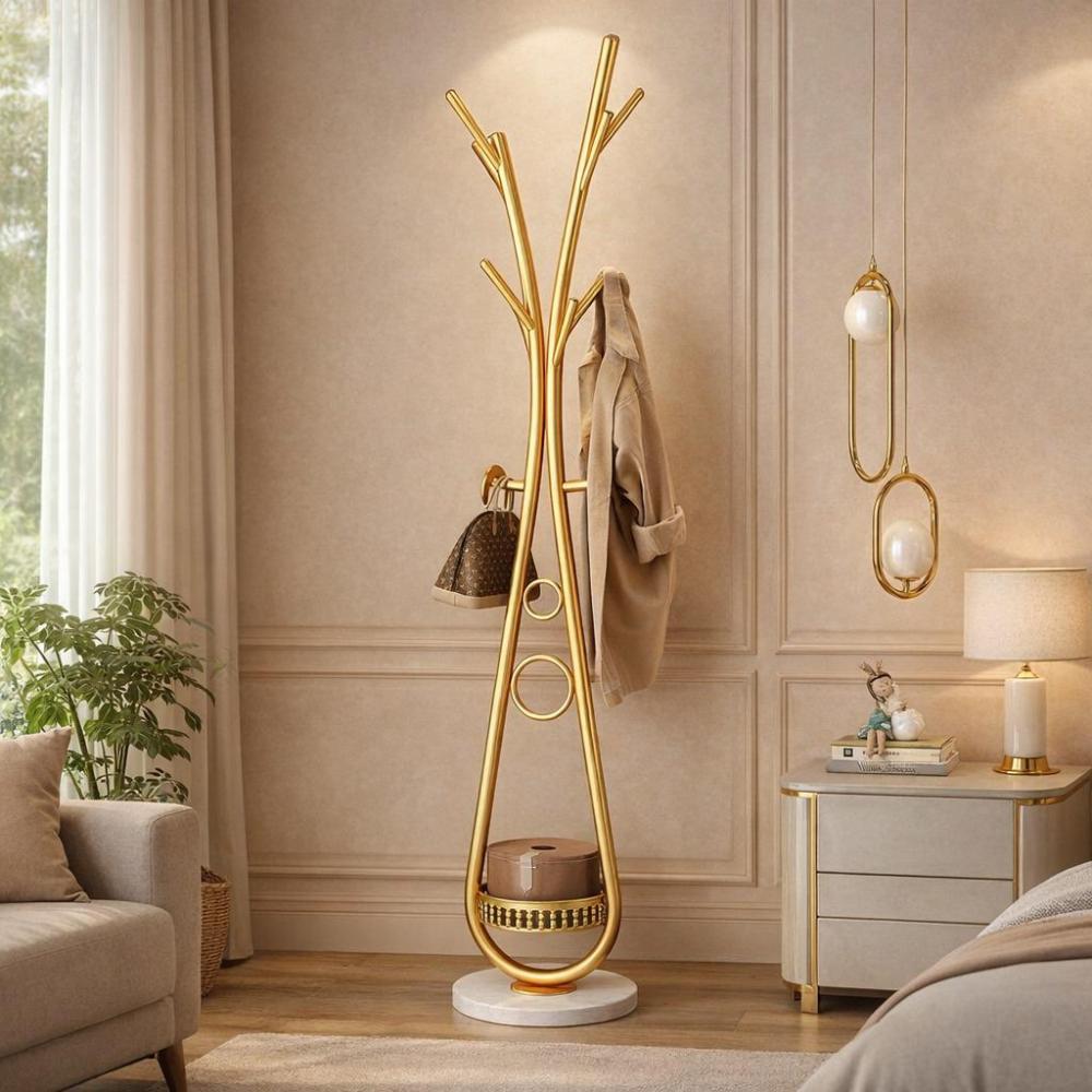 شماعة ملابس معدنية بقاعدة برف عملي ارتفاع 170 سم – Metal Clothes Rack