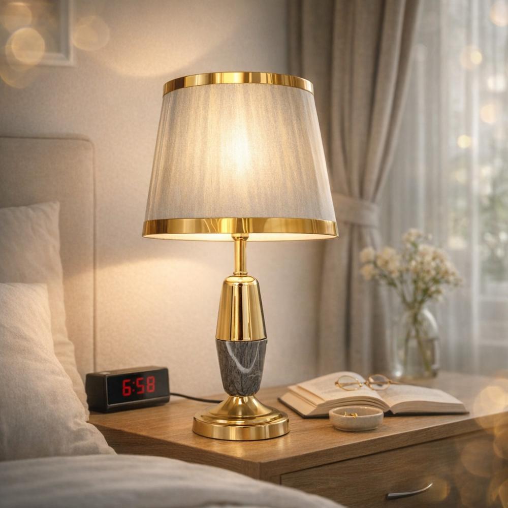 أباجورة معدنية - شكل رخامي -بتصميم بسيط وتصميم عصري – Modern Lampshade