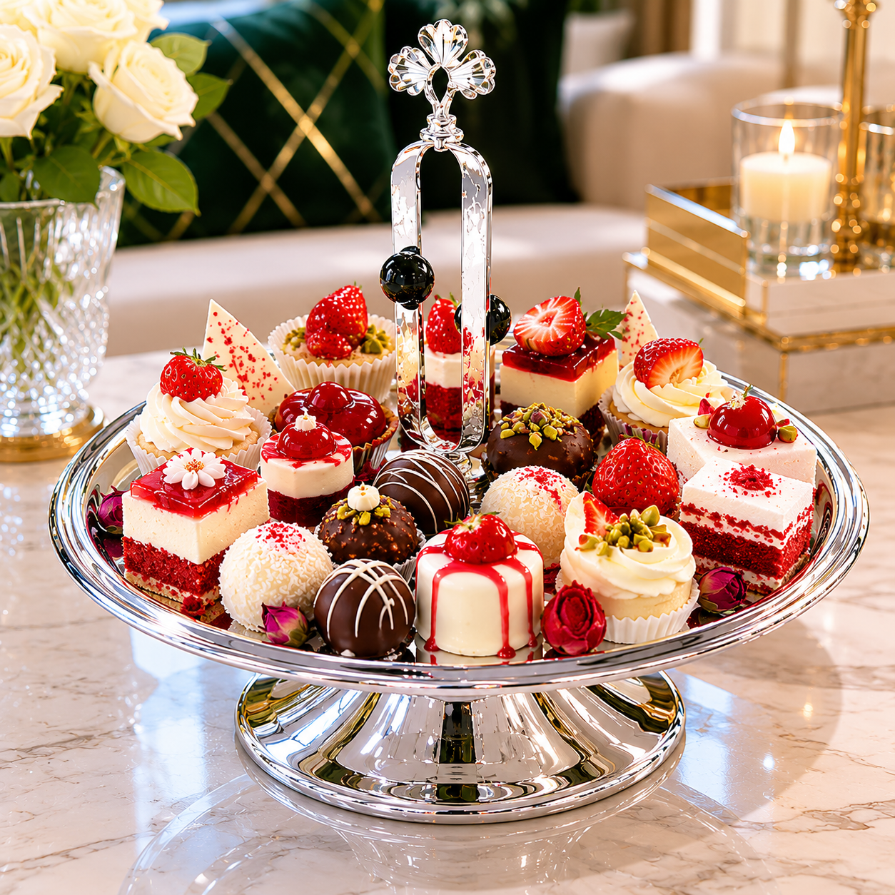 ستاند تقديم فاخر للحلويات – فخامة تزيّن كل ضيافة – Luxury Sweets Prese