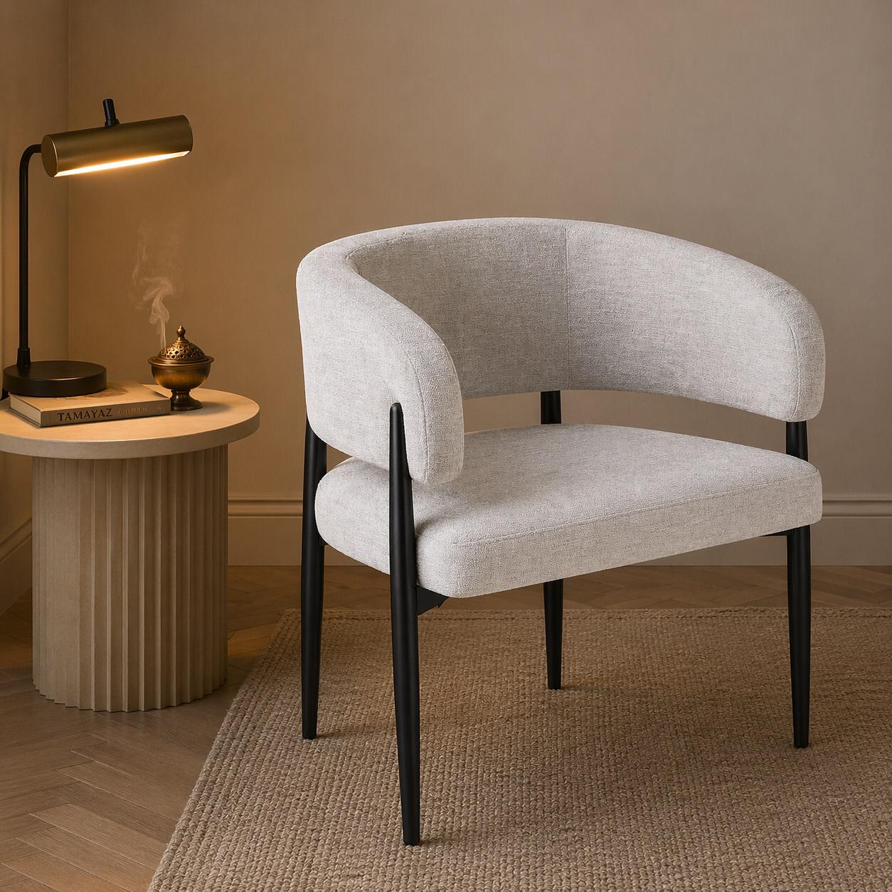 كرسي مفرد انيق - رمادي فاتح – Modern Chair - Grey