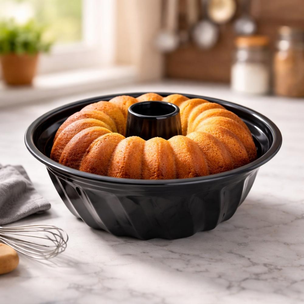 قالب كيك رخامي رمادي دائري مانع للالتصاق – صغير – Non-Stick Cake Mold