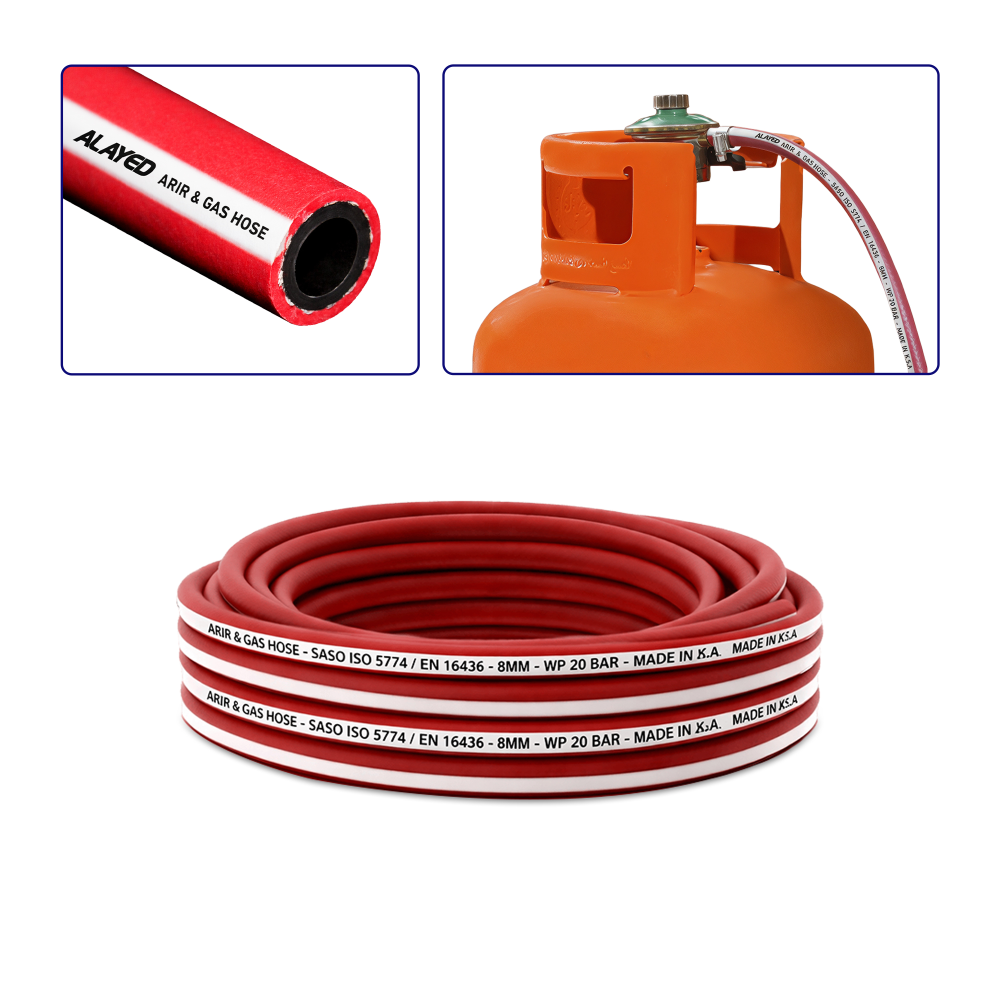 High Pressure Gas & Air Hose 10Mtr- 8mm