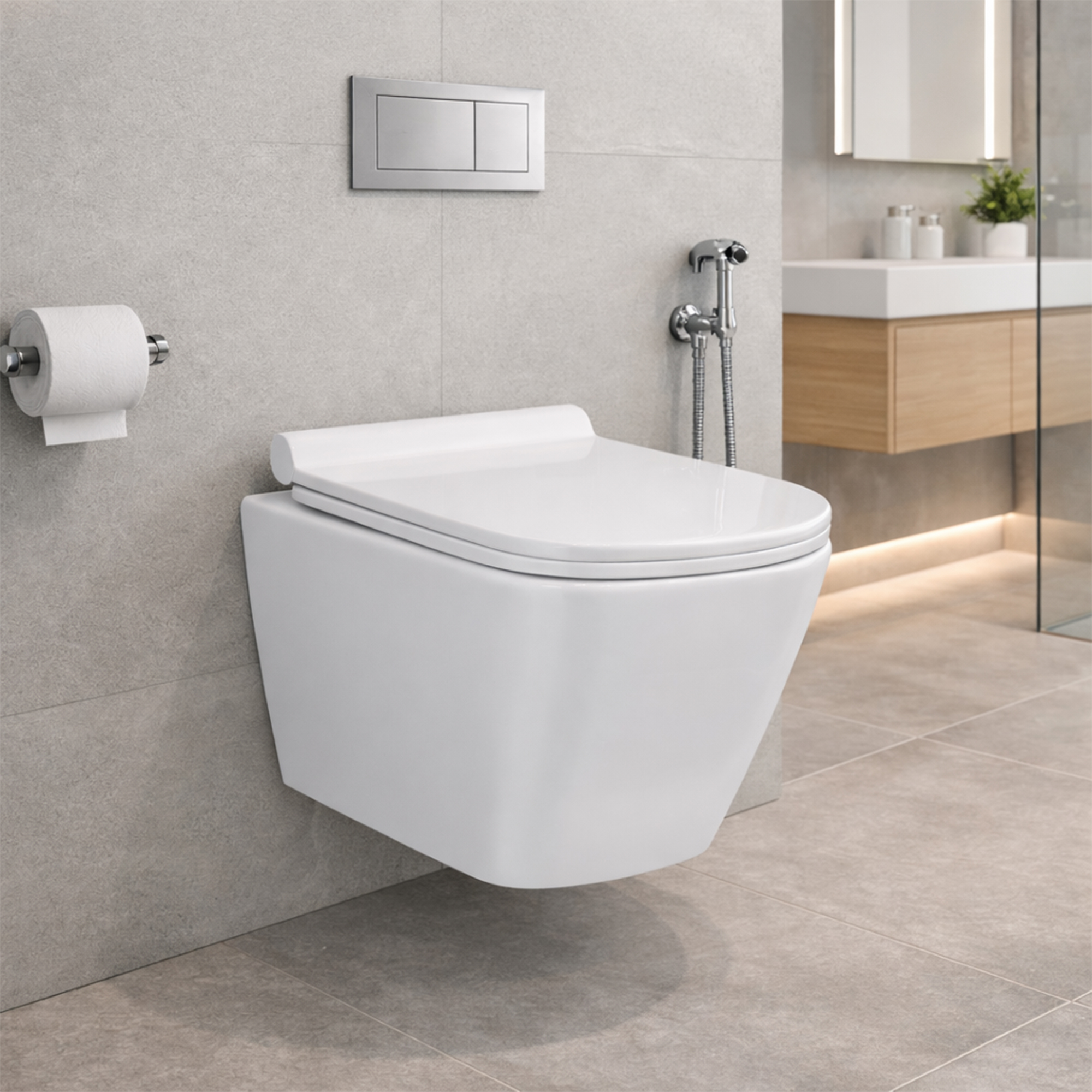 Tecno UF19 Square Wall-Mounted Bathroom Chair size  51.5*36*34