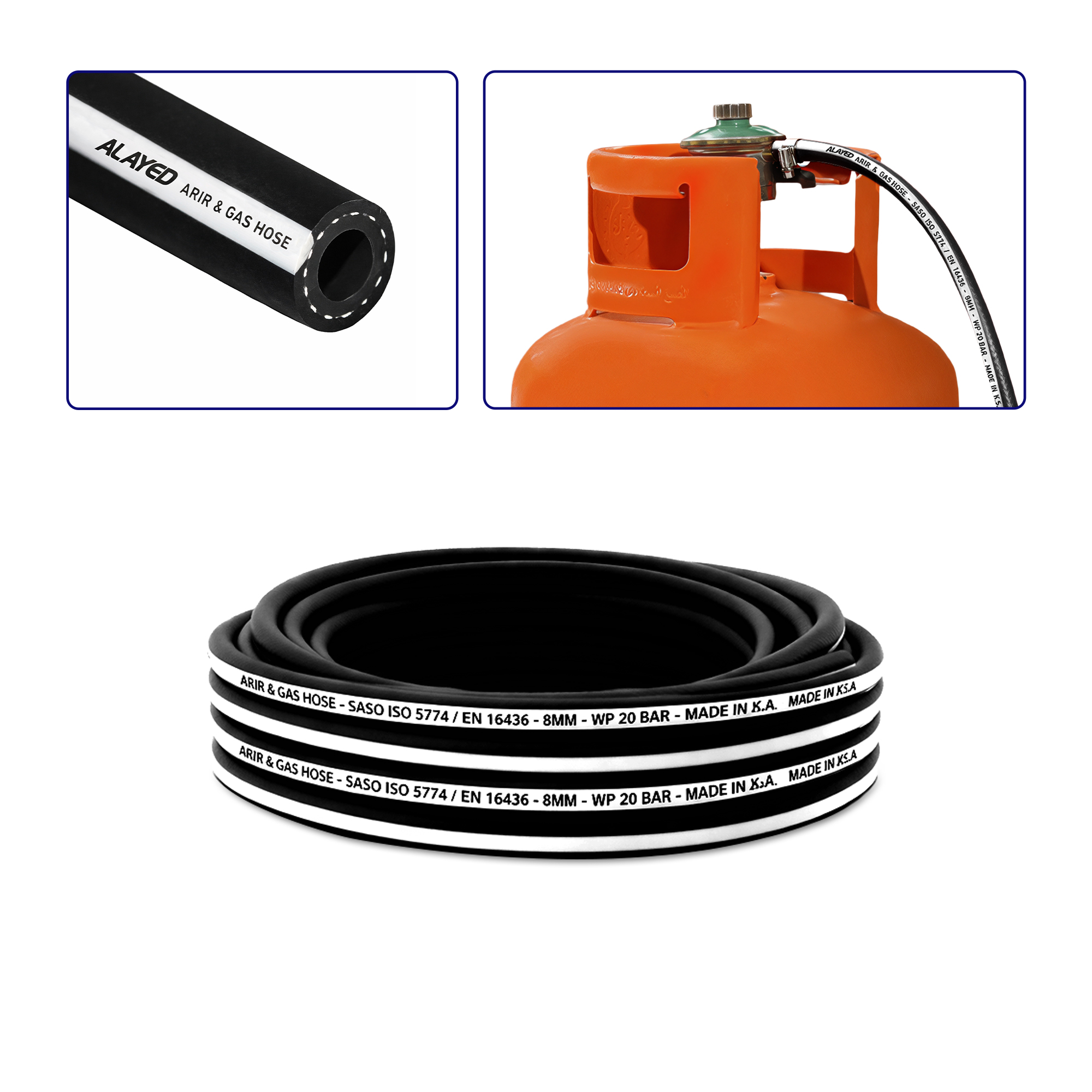 High Pressure Air & Gas Hose 10Mtr- 8mm