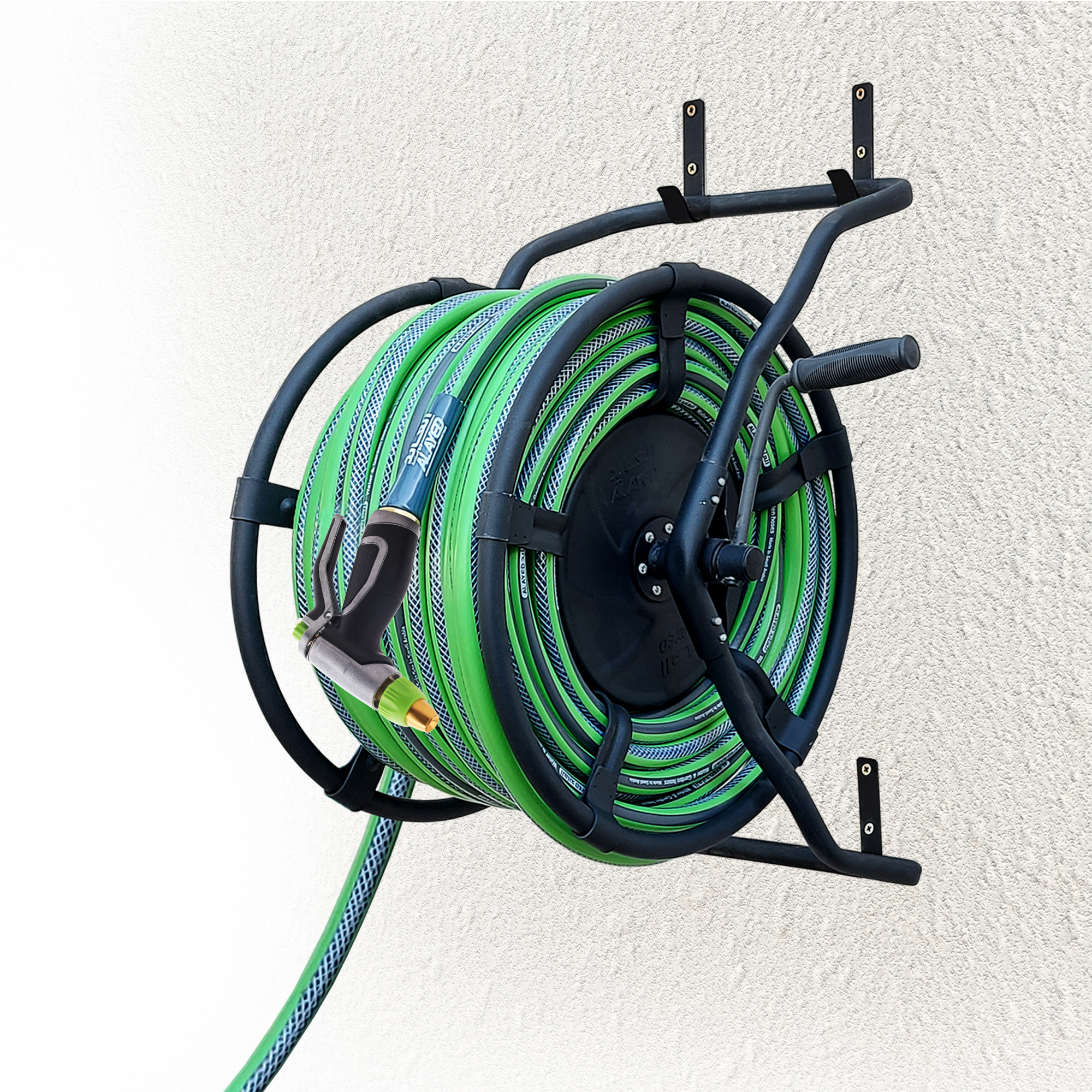 STEEL REEL WITH WATER & GARDEN HOSE 3/4" - 30 M WITH WATER GUN