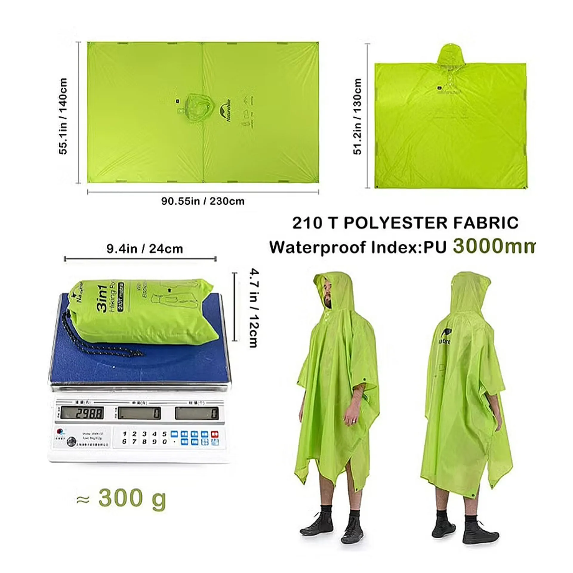20D TRIPLE CANOPY PONCHO