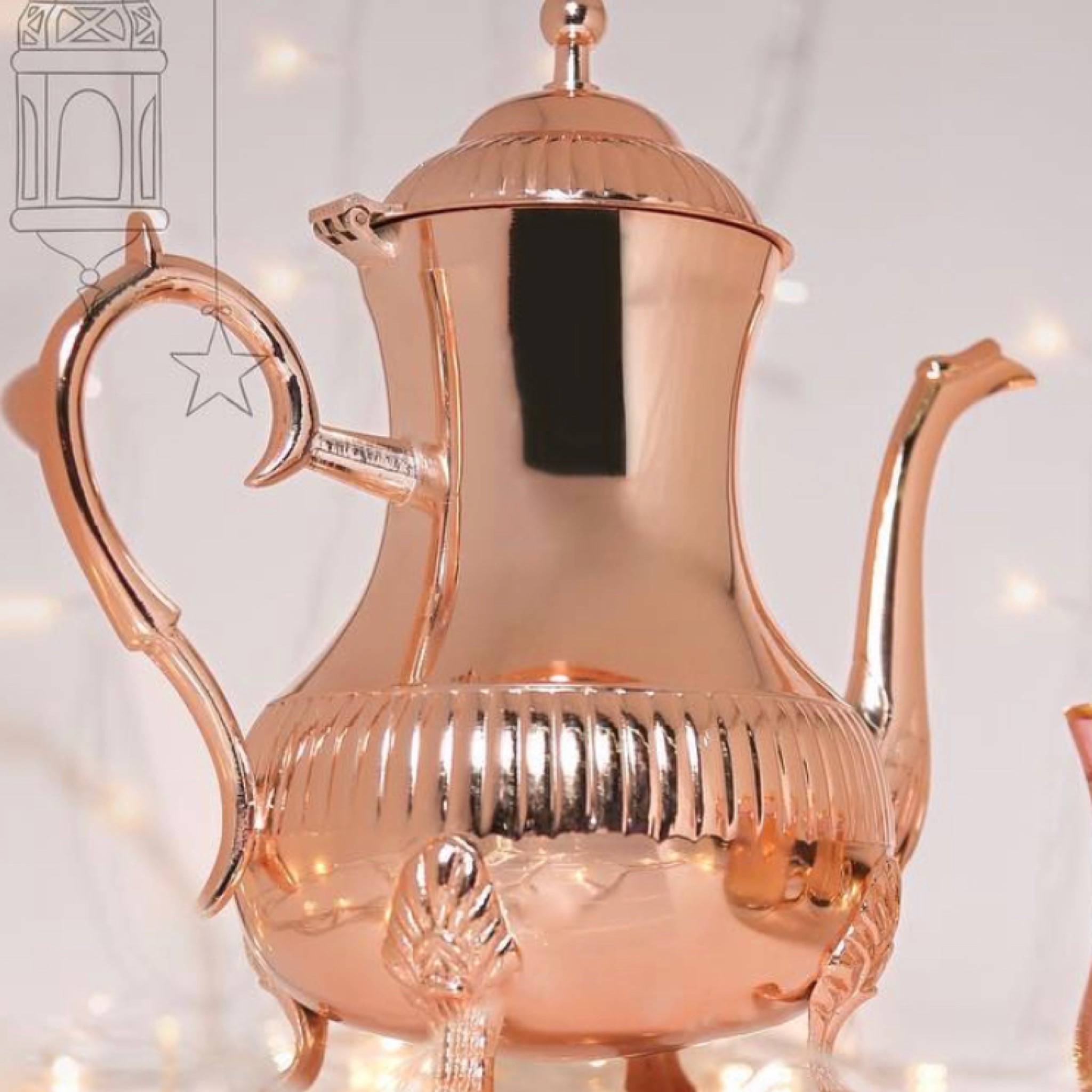 Moroccan brass teapot 1.6 L with chrome finish  Indian made