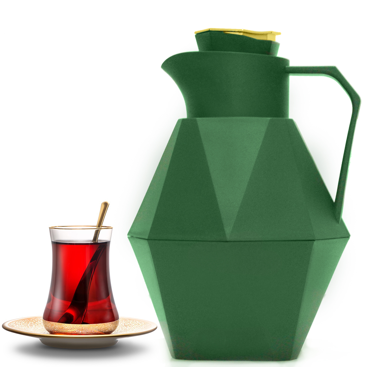 ترمس الجوهرة أخضر رخامي 1 لتر من عالم السيف
