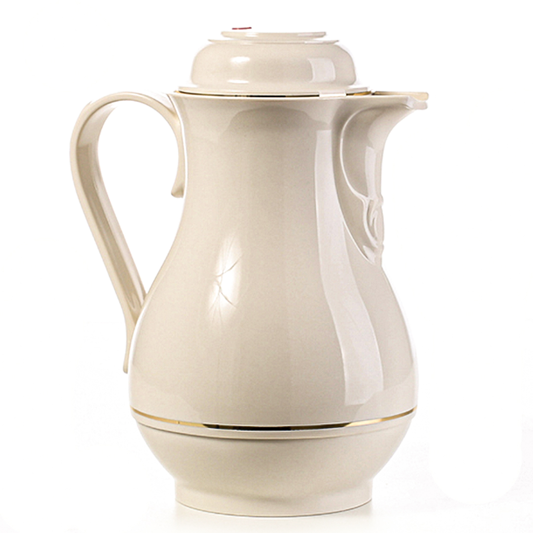 Rotpunkt German granite thermos 0.5L with marbled design and gold trim