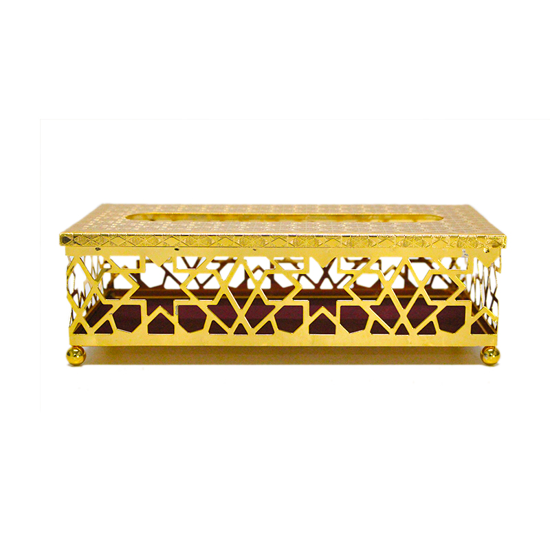 Gold trash bin with tissue box set – Alsaifworld
