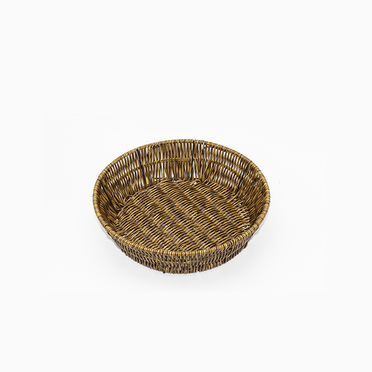 Round rattan bread basket  natural woven design