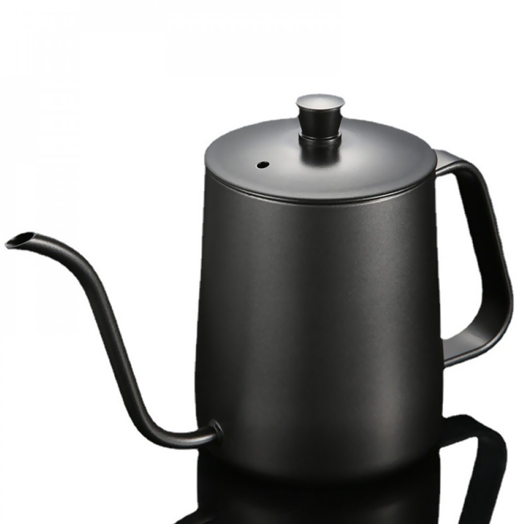 Black stainless steel pour over drip coffee kettle 300-600 ml