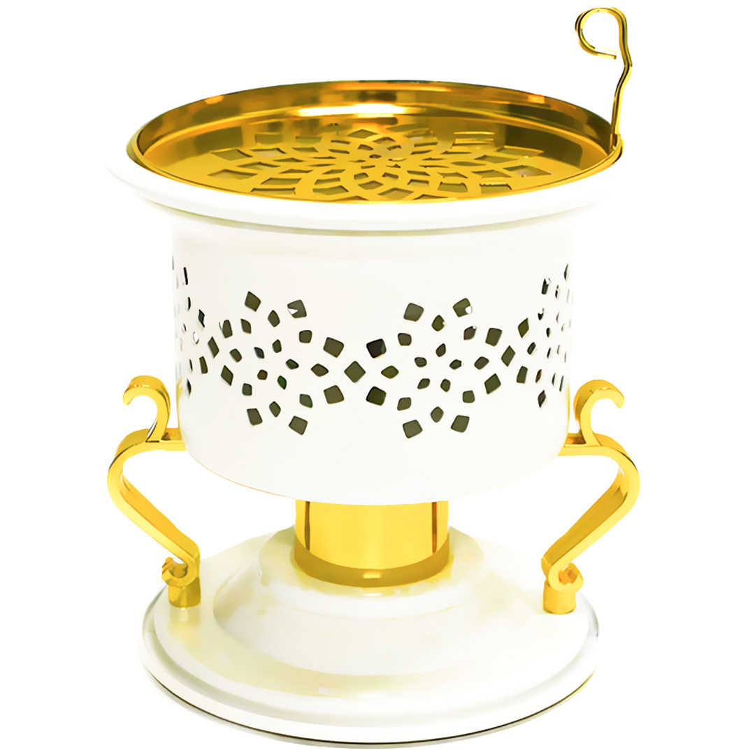Alsaif pearl gold bakhoor burner  heat-safe steel body