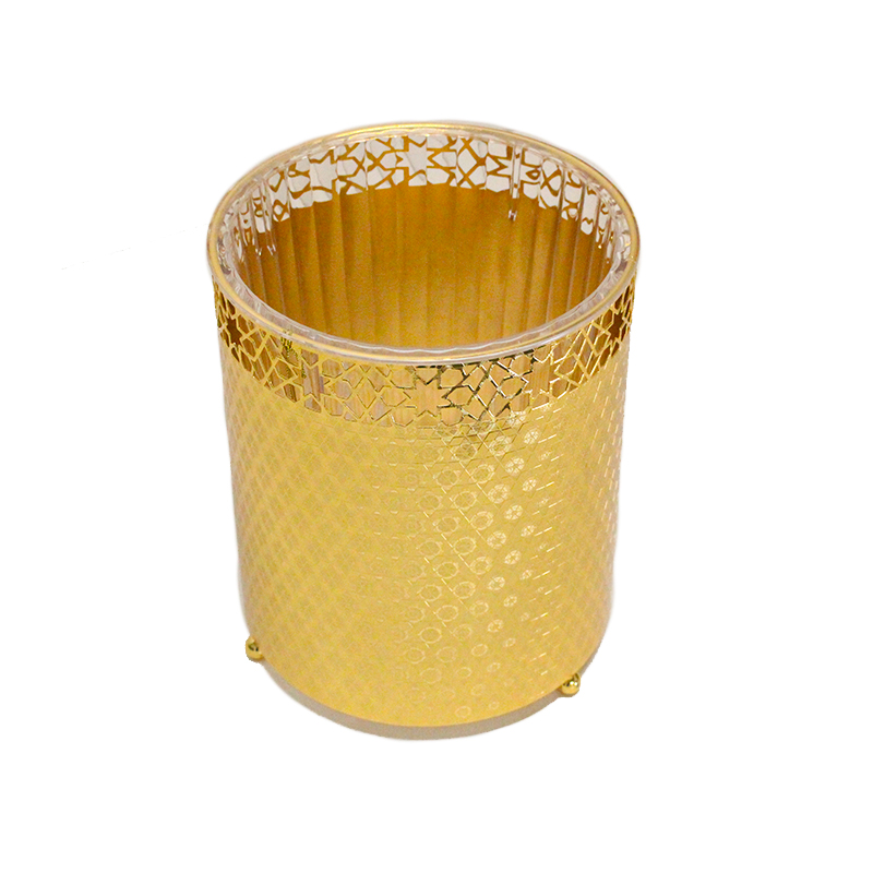 Gold trash bin with tissue box set – Alsaifworld