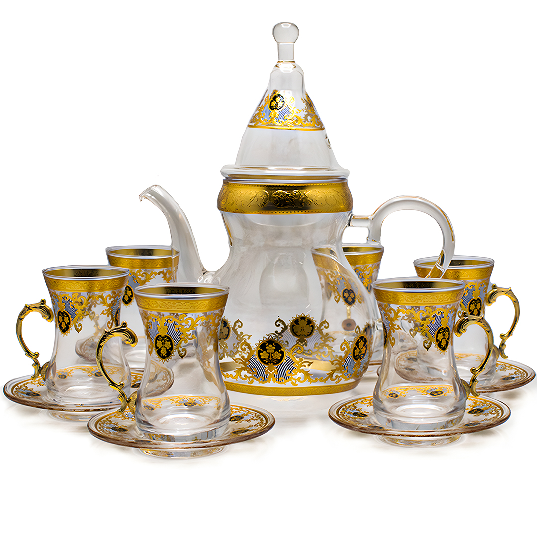 Arabic tea cup set with teapot  12 pieces