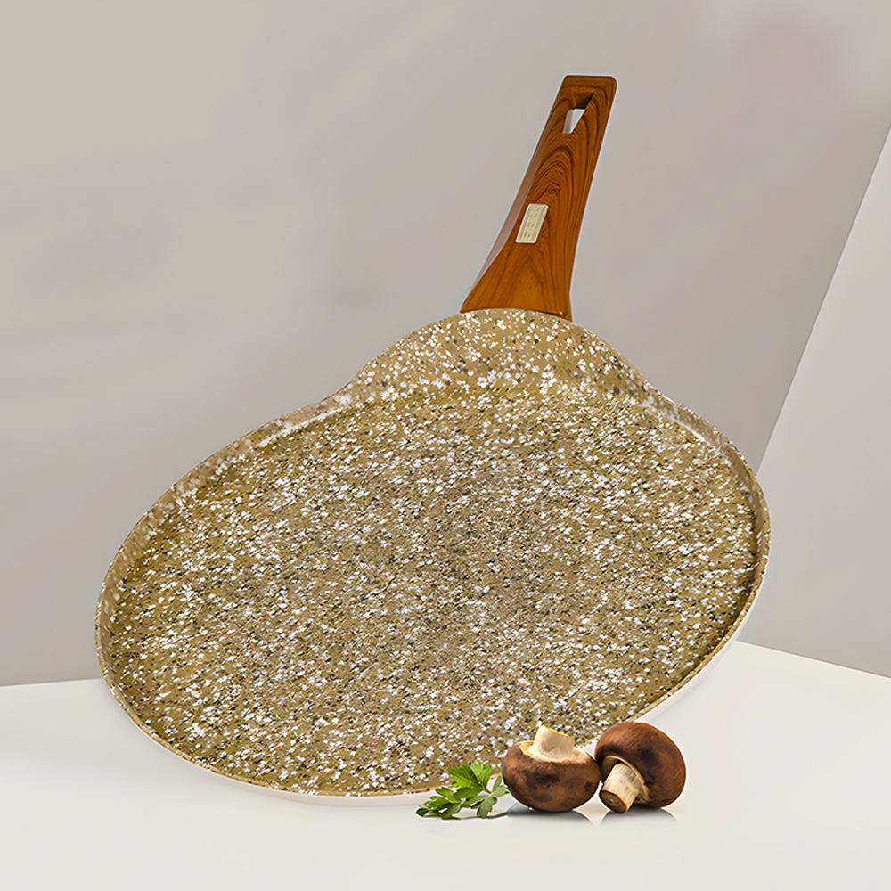 Granite crepe pan 26cm with wooden handle