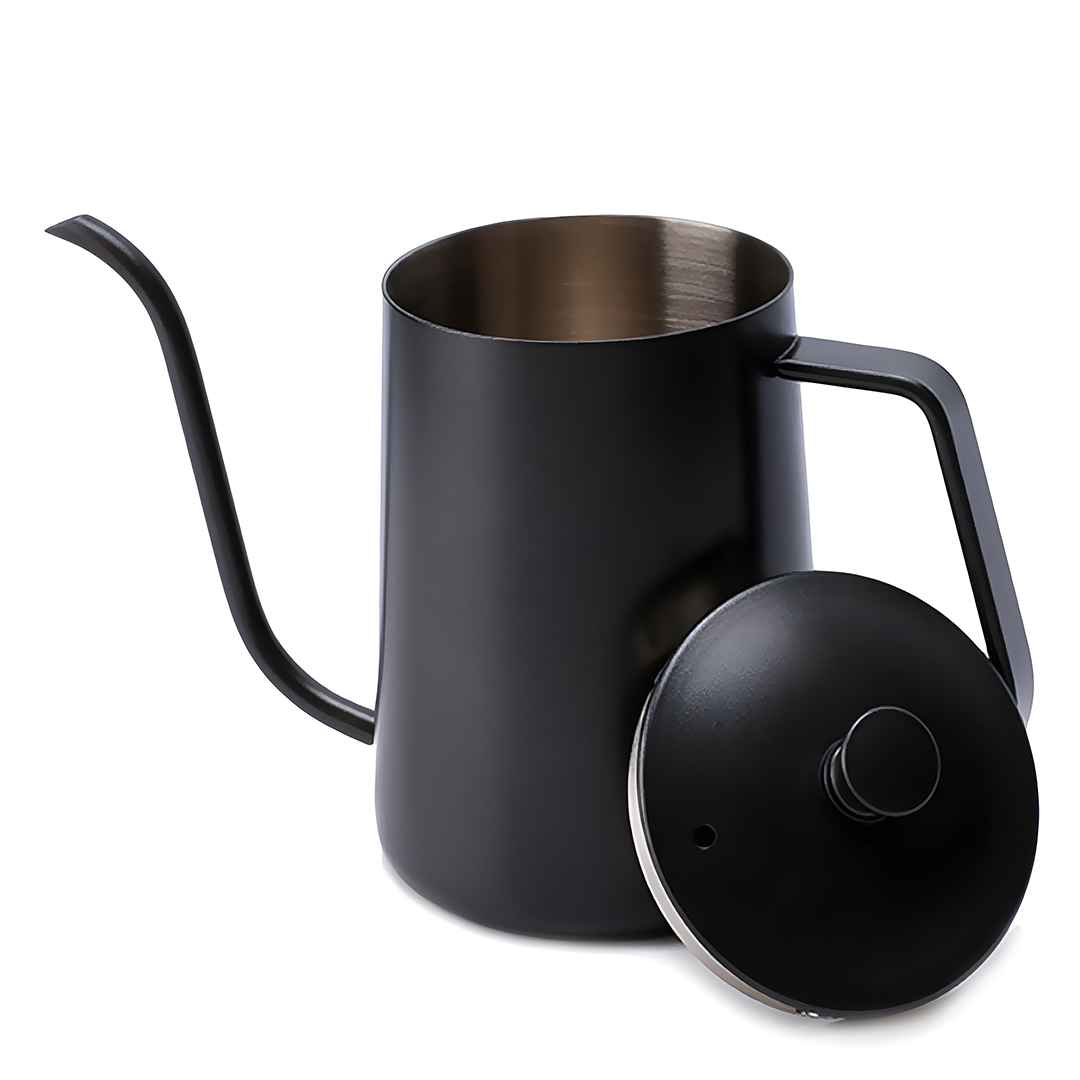 Black stainless steel pour over drip coffee kettle 300-600 ml