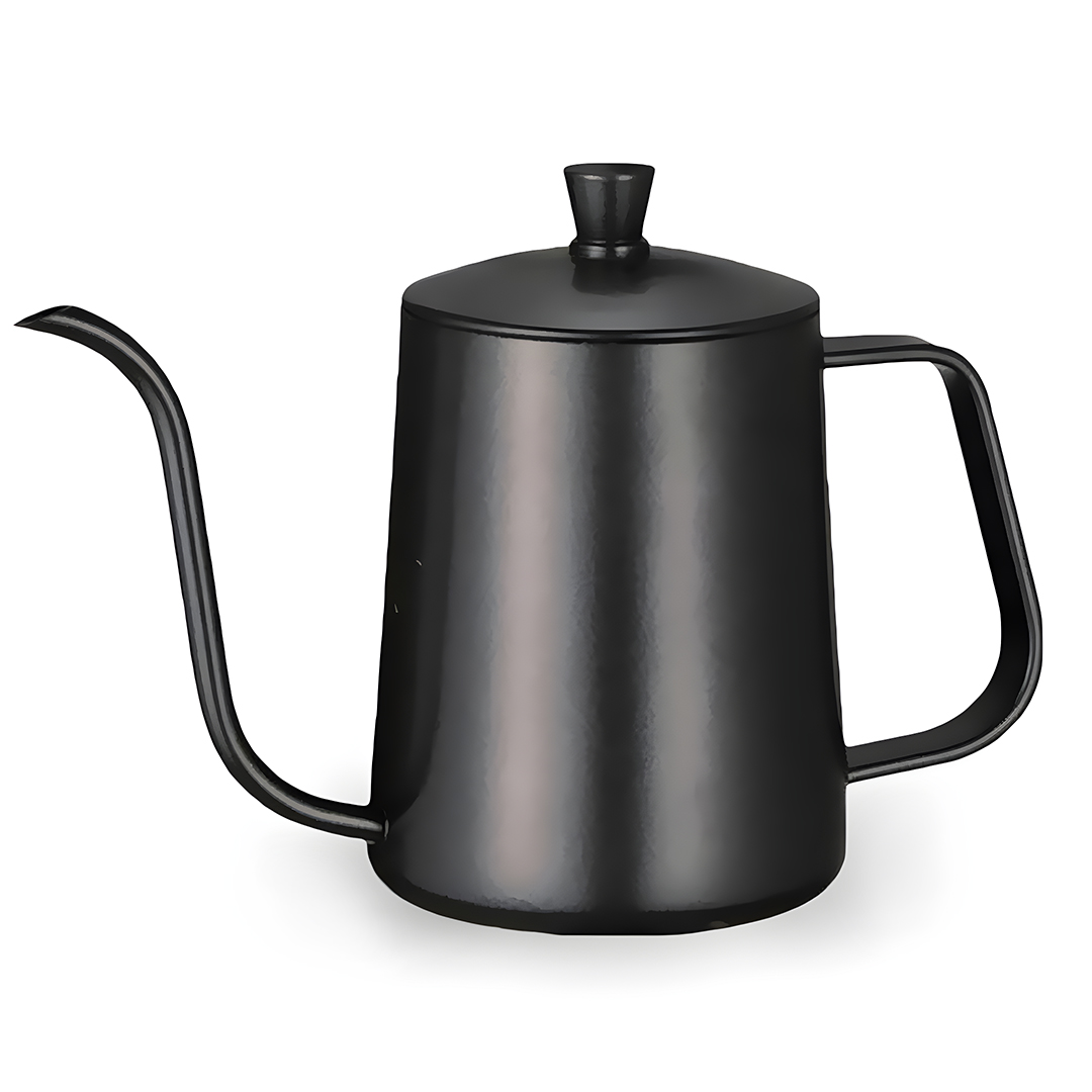 Black stainless steel pour over drip coffee kettle 300-600 ml