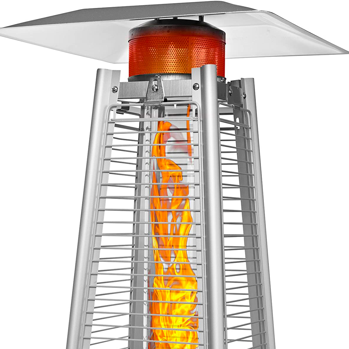 Steel pyramid patio heater  228cm tall