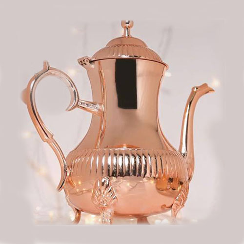 Moroccan brass teapot 1.6 L with chrome finish  Indian made