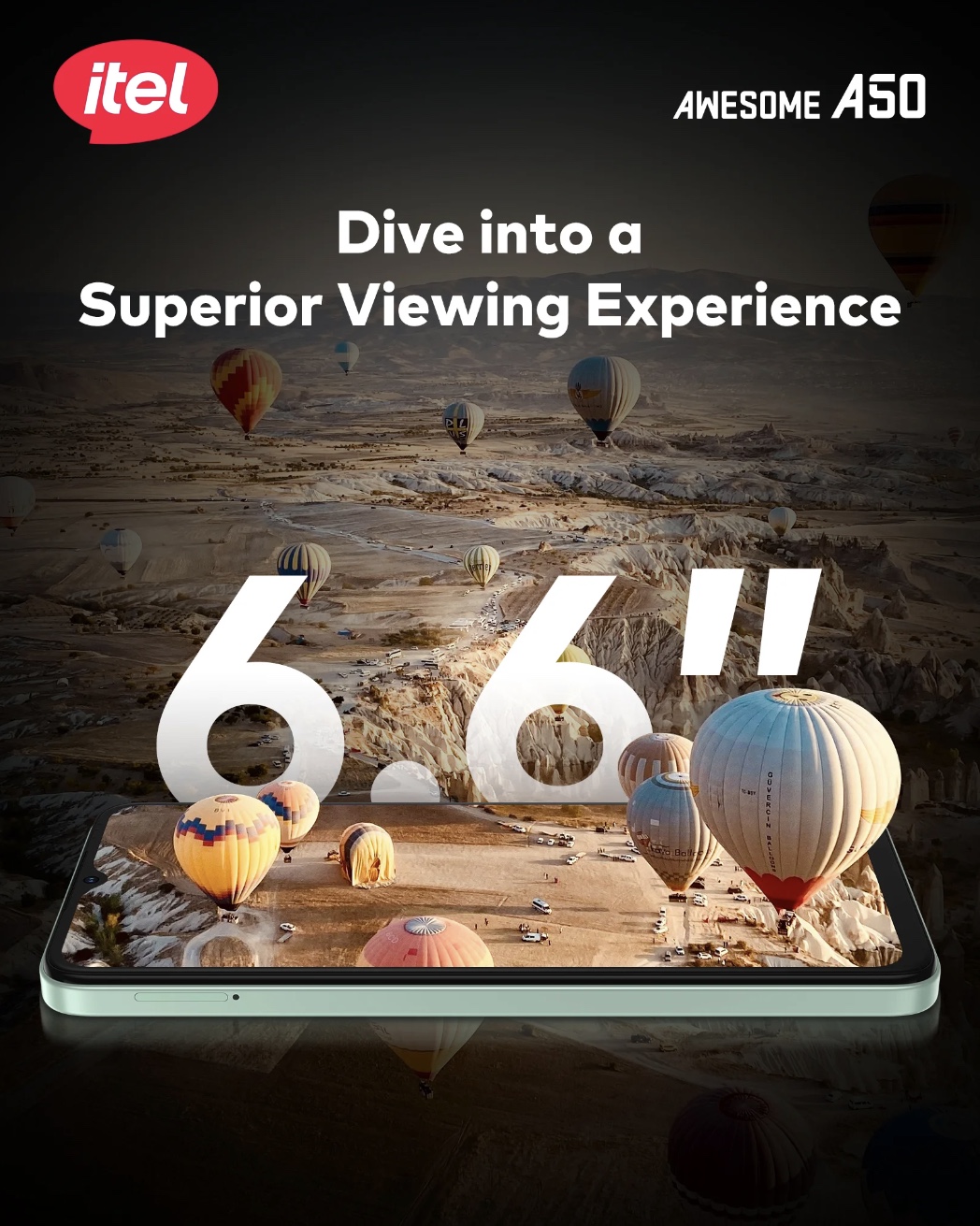 ايتل A50 ذاكرة 64 جيجا 3+5 رام 4G أخضر