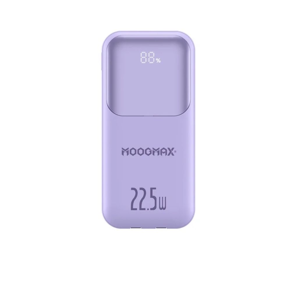 شاحن متنقل 10000 مللي امبير 22.5 واط بمنفذين PD+ usb بكيبلين مدمجين PD + ايفون من موج ماكس موف