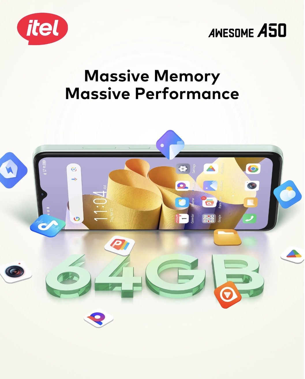ايتل A50 ذاكرة 64 جيجا 3+5 رام 4G أسود