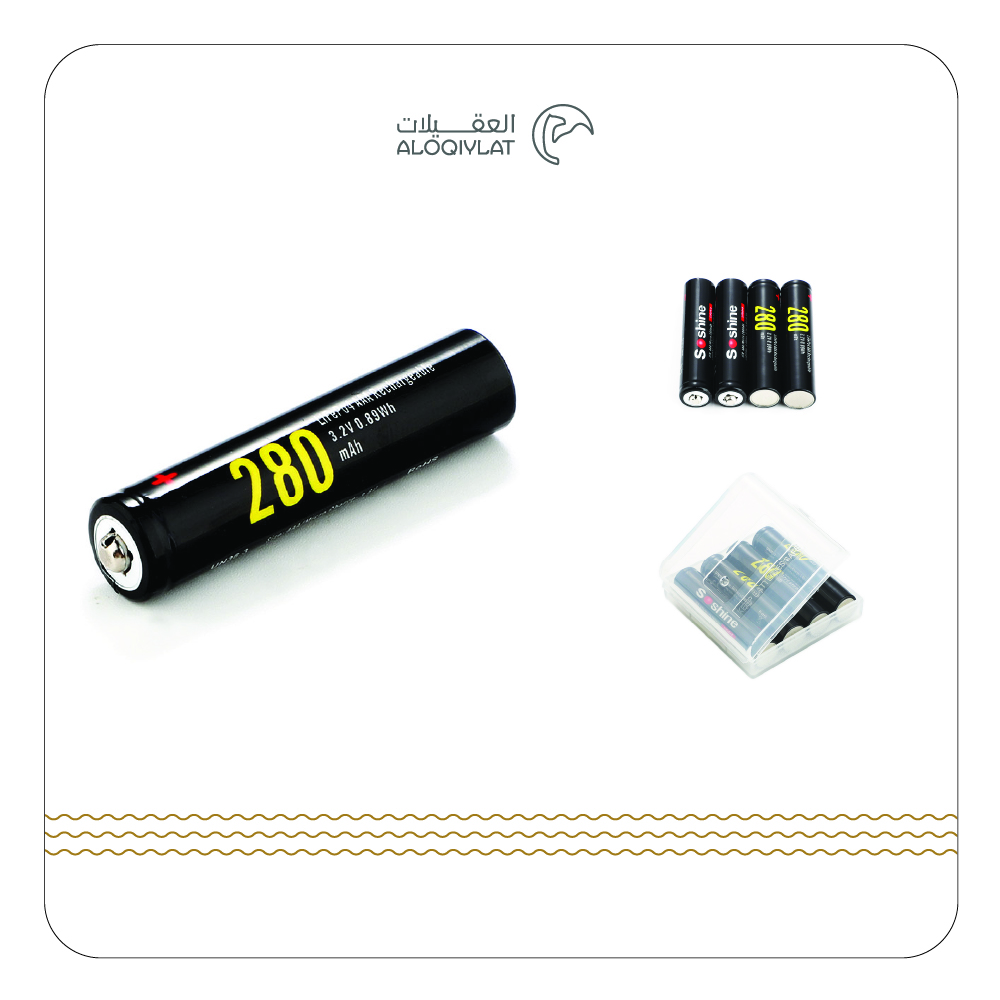 4× بطاريات ليثيوم 280 mAh قابل لإعادة الشحن AAA سوسشاين مع علبة للبطار