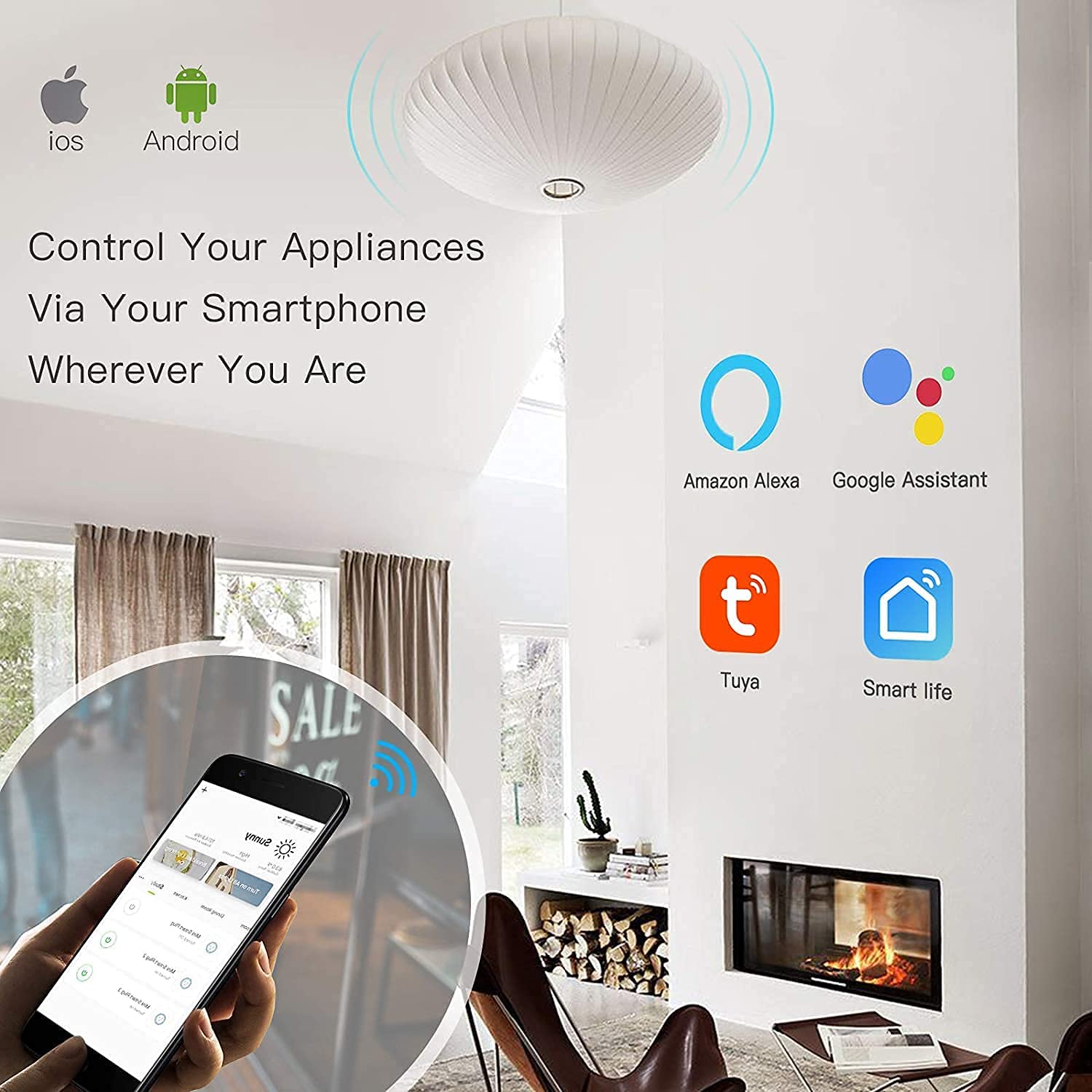  مفتاح اضاءة ذكي WiFi لمس، اسود، متوافق مع اليكسا، تحكم عن بعد عن طريق تطبيق 