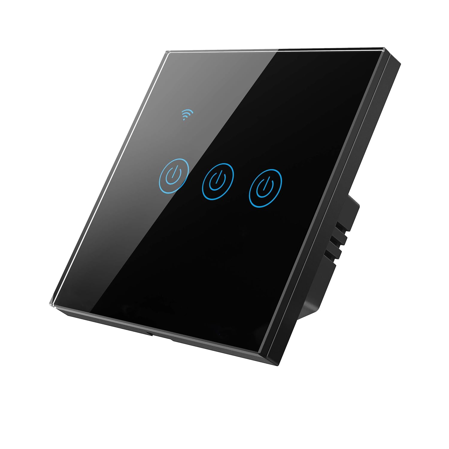  مفتاح اضاءة ذكي WiFi لمس، اسود، متوافق مع اليكسا، تحكم عن بعد عن طريق تطبيق 