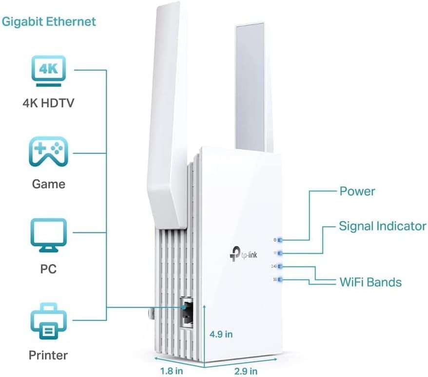  موسع نطاق الواي فاي 6 ثنائي النطاق AX3000 من تي بي- لينك- RE705X 