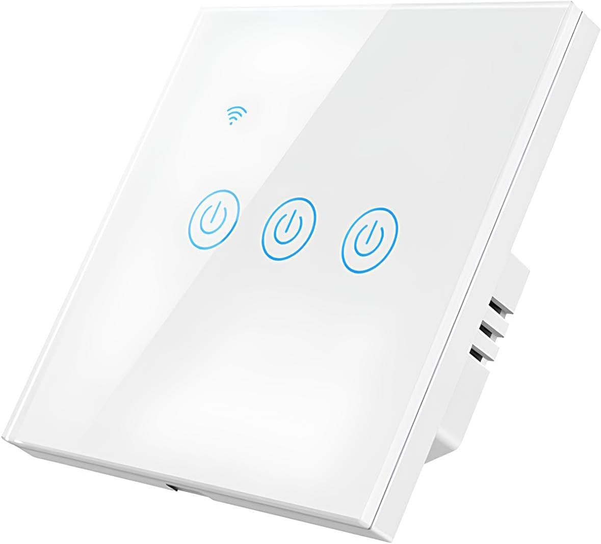  مفتاح اضاءة ذكي WiFi لمس، ابيض، متوافق مع اليكسا، تحكم عن بعد عن طريق تطبيق 